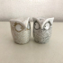 Gold silver owls salt and pepper set