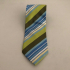 Groen blauw gestreepte stropdas
