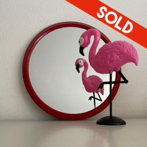 Space age spiegel rood