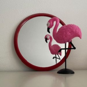 Space age spiegel rood