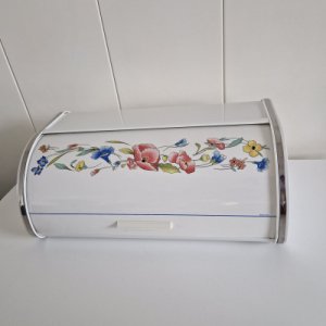 Brabantia whie with flowers breadbin 