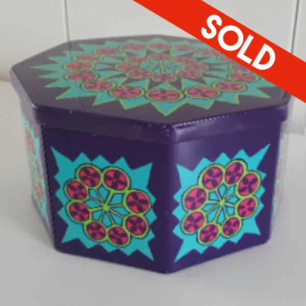 Paars IRA mandala decor koektrommel