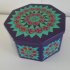 Purple IRA container with mandala decor