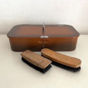 Brown shoe polish box