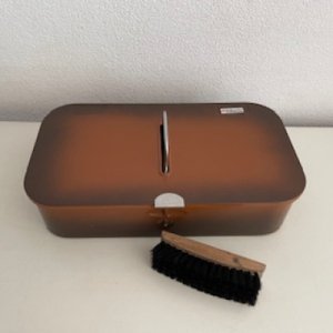 Bruin schoenpoetsblik