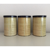 3x Yellow roses containers