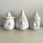 3x Funky storage pots