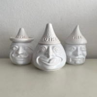 3x Funky storage pots