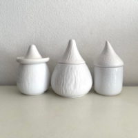 3x Funky storage pots