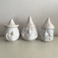 3x Funky storage pots