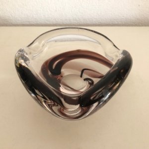 Murano ashtray - brown swirl