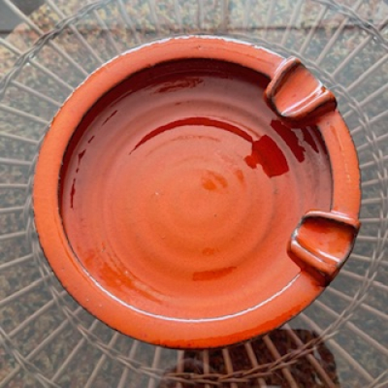 Oranje keramiek XL asbak