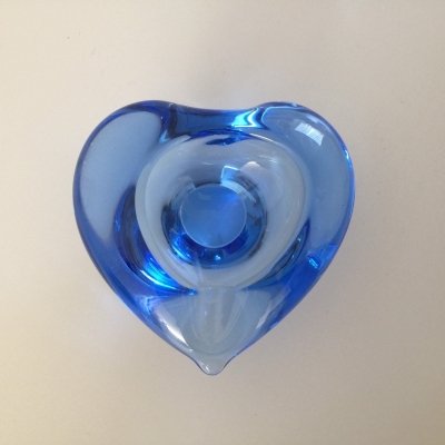 Murano ashtray blue heart