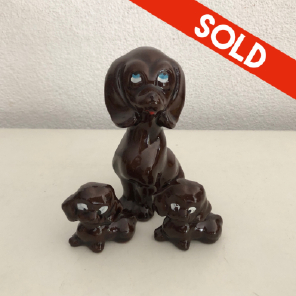 3 Porcelain dog statues