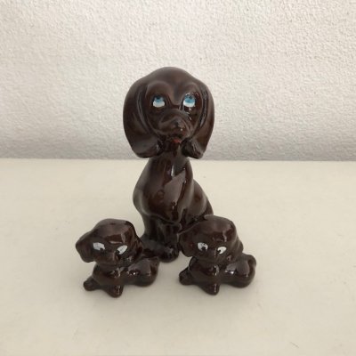 3 Porcelain dog statues