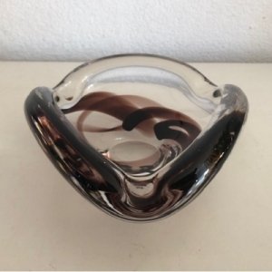 Murano ashtray - brown swirl