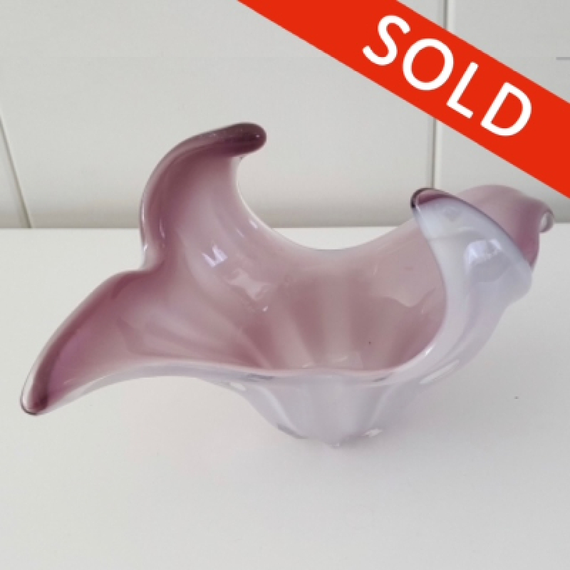 Murano schaal - paars glas