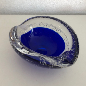 Murano asbak - blauwe bubbels