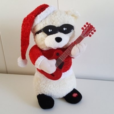 Christmas bear with guitar