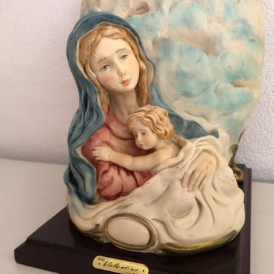 Maria and Jesus lamp - handmade