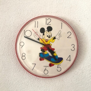 Mickey Mouse skateboard clock