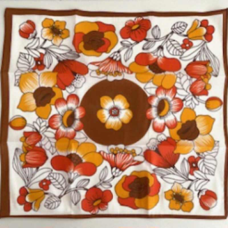 4x Tafelkleedjes oranje bloemen
