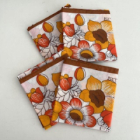 4x Table cloths orange flowers
