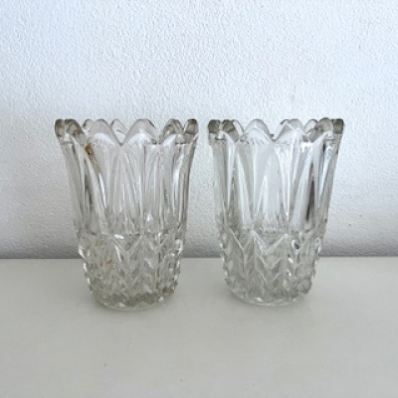 2x Kristal glazen vazen