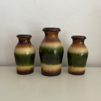 3x Scheurich vases