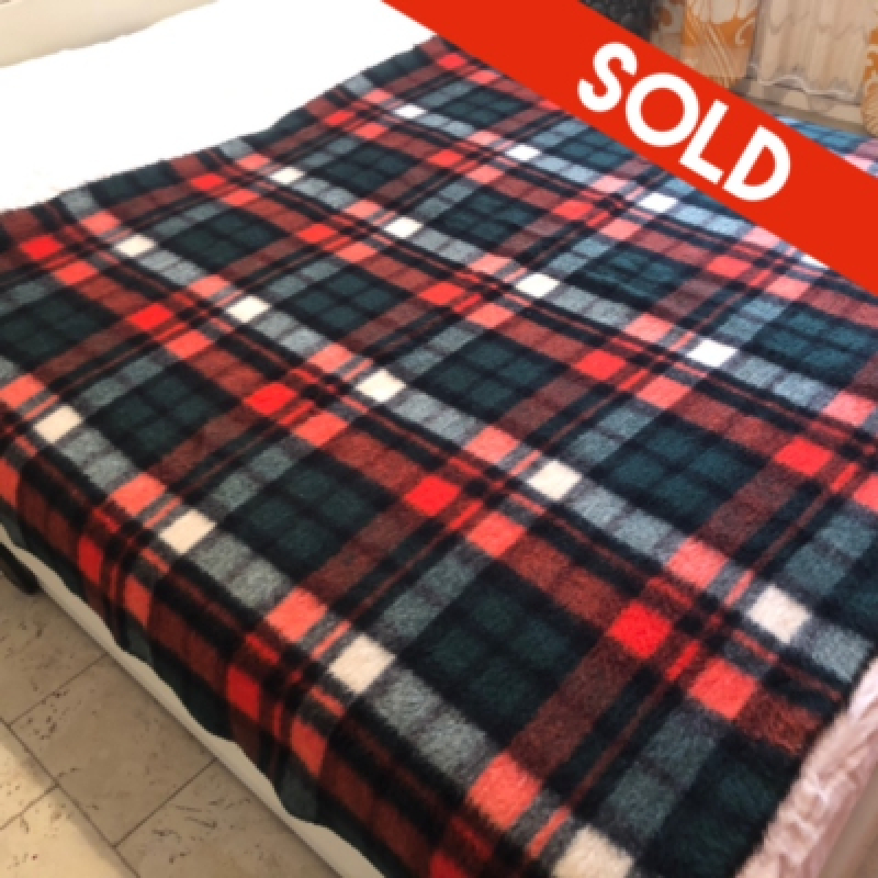 Red grey blocked blanket