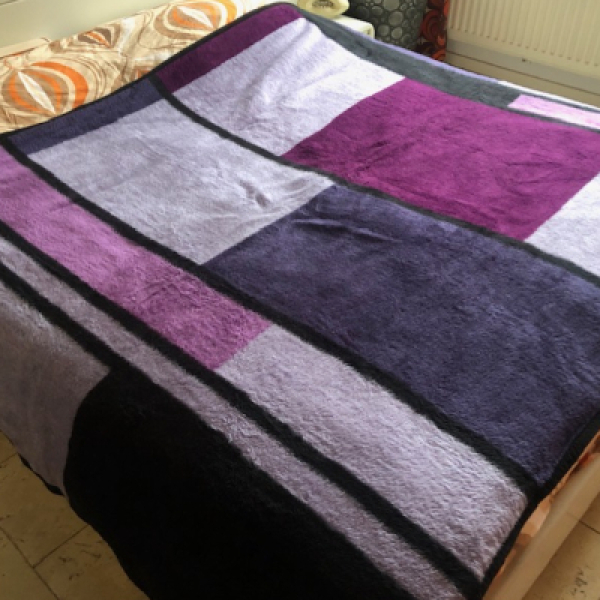 Purple blocked blanket 