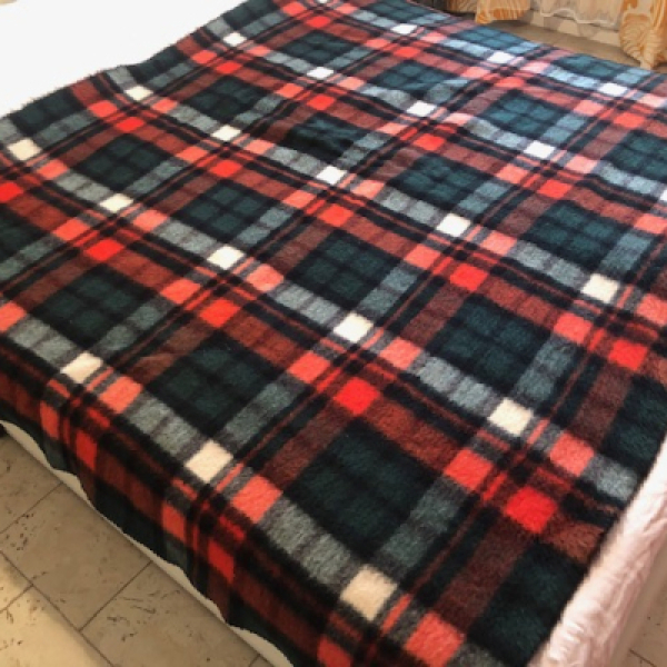 Red grey blocked blanket