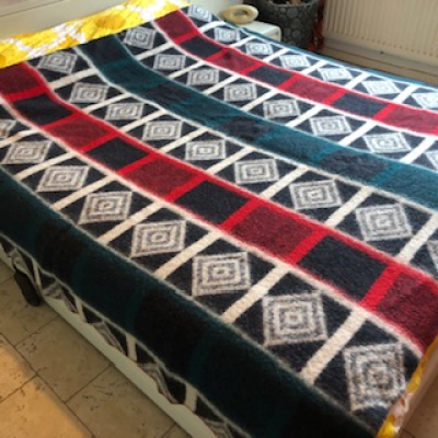 Rood groen ruiten deken