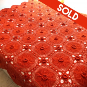 Crochet orange blanket