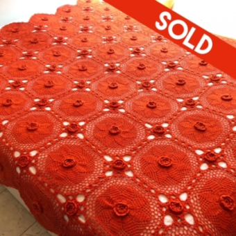 Crochet orange blanket