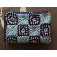 Gehaakt 'granny' plaid - blauw