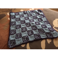 Gehaakt 'granny' plaid - blauw