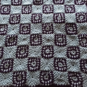 Granny square blanket - blue