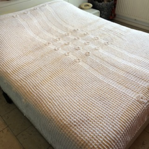 Crochet white plaid 3D