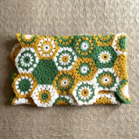 Granny okergeel groene sprei