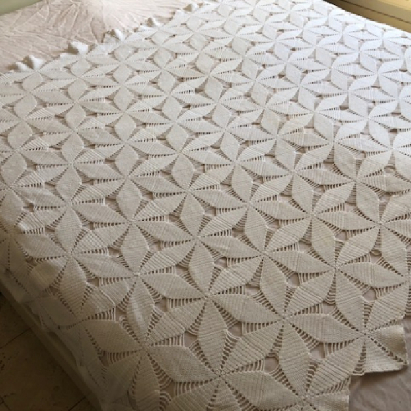 White crochet blanket