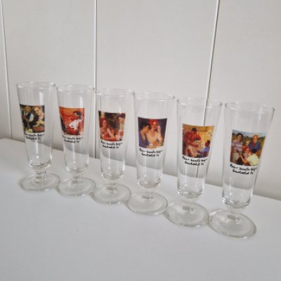 6 x Heineken bier glazen 6 x Heineken bier glazen