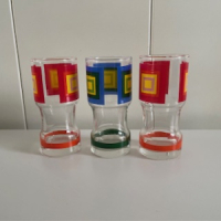 3x Longdrink glasses squares