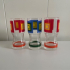 3x Longdrink glazen vierkantjes