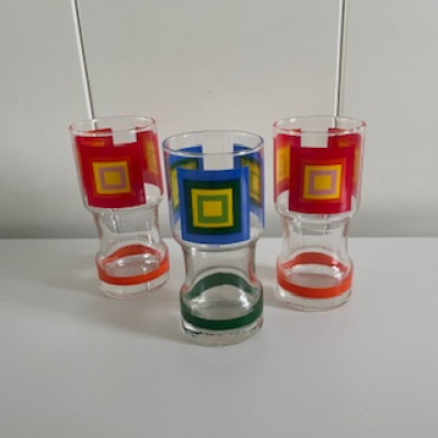 3x Longdrink glazen vierkantjes 3x Longdrink glazen vierkantjes