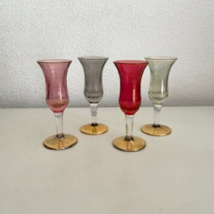 4 Gekleurde borrel glaasjes