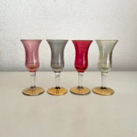 4 Gekleurde borrel glaasjes