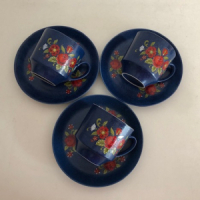 3x Blauwe kop en schotel