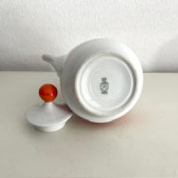  Koffiepot rood oranje bloemen