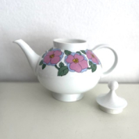 Roze paarse bloemen theepot